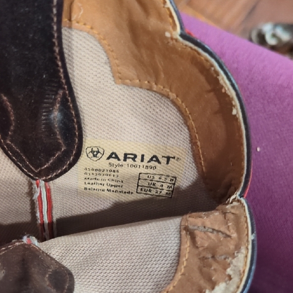 Ariat Red and Brown Heeled Boots - Picture 9 of 10